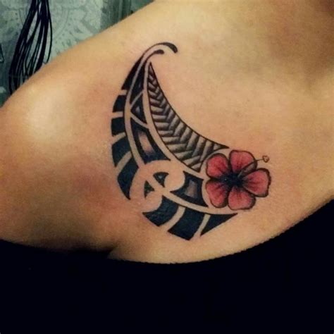 Maori Tattoo With Little Penny Flower Tahitian Tattoo Hawaiian