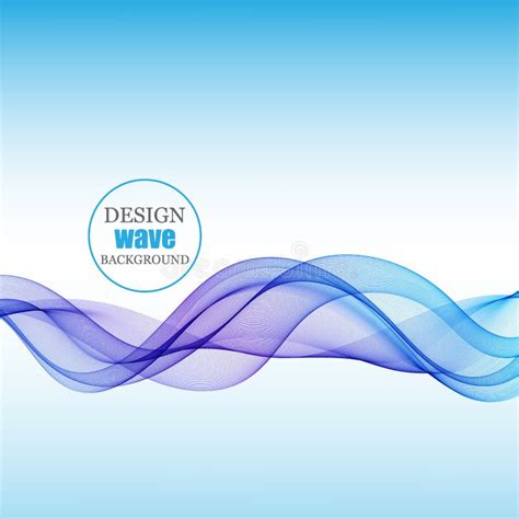 Vector Abstract Design Wave Background Blue Wave On A White Background