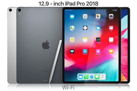 Apple iPad Pro 12-9 inch Wi-Fi 2018 and New Apple Pencil 3D model ...