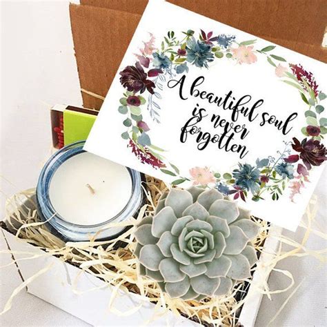 Our sympathy gifts for the loss of a mother, a father, or a loved one will help you convey how much you care. Succulent Gift Box - Sympathy gift - A beautiful soul is ...