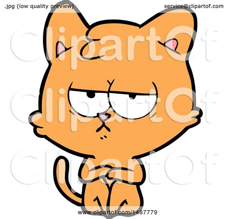 Bored Cartoon Cat By Lineartestpilot 1487779