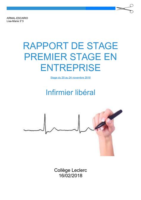 Rapport De Stage Infirmier Libéral 3ème