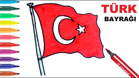 Easy Drawing Turkish Flag I Kolay Türk Bayrağı Çizimi I Dalgalı Bayrak