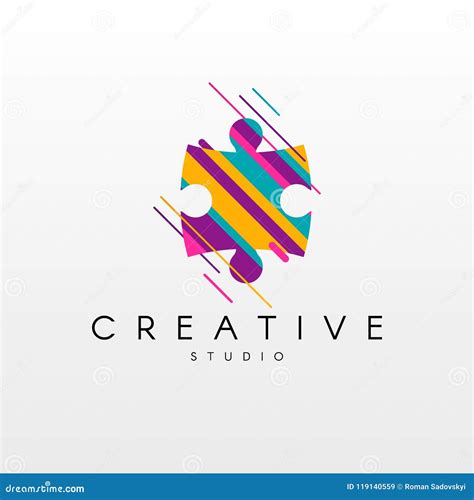 Puzzle Logo Abstract Puzzle Logo Design Made Of Various Geometric