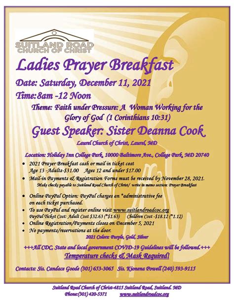2021 Ladies Prayer Breakfast Suitland Road Church Of Christ