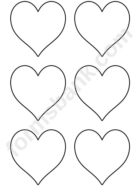3 Inch Hearts Pattern Template Printable Pdf Download