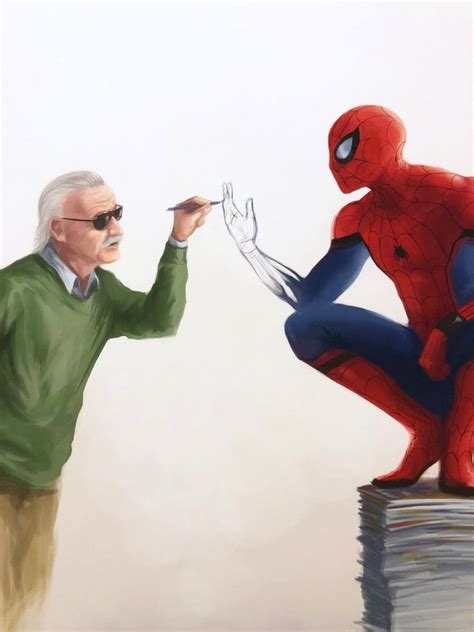 Art Print Poster Of Stan Lee And Spiderman Etsy Marvel Artwork Marvel Drawings Marvel Art