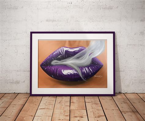 Purple Smoking Lips Print Giovannie S Originals