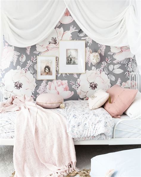 Floral Girls Toddler Room Blush Pink Bedroom Pink Bedroom Walls Pink