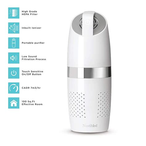Nuvomed Portable Air Purifier With Hepa Filter And Inbuilt Ionizer