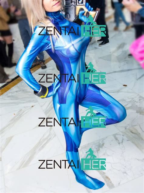 3d Printed Samus Aran Zero Costumes Zentai Catsuits Girl Costume Blue Color Zerosuit Samus Hot