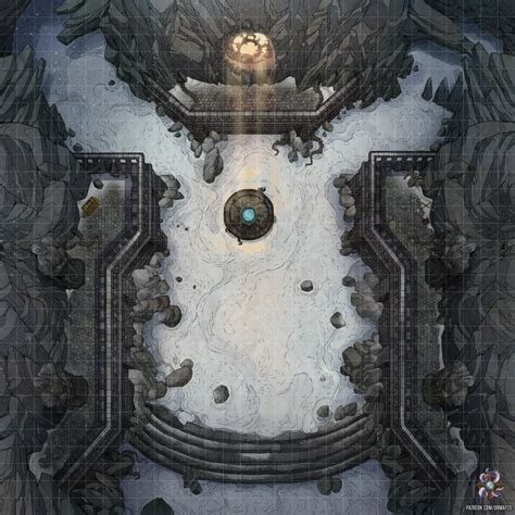 Snowy Mountain Temple Battle Map 30x30 Battlemaps In 2023 Fantasy
