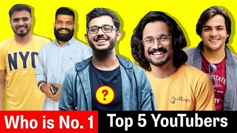 top 5 indian youtubers ️ who is no 1 youtuber in india carryminati ajey nager amit