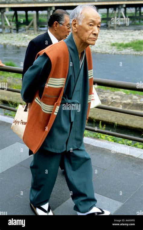 Japan Kyoto Old Man Stock Photo Alamy