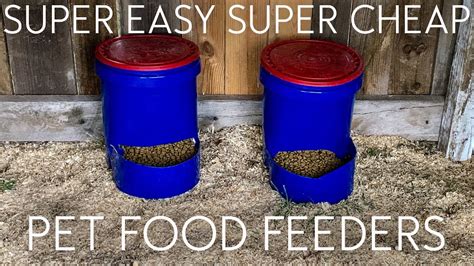 Super Easy 5 Gallon Bucket Automatic Pet Food Feeders Youtube