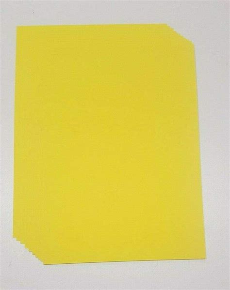 A4 Bright Yellow Card Stock X 10 Sheets 240gsm 297mm X 210mm