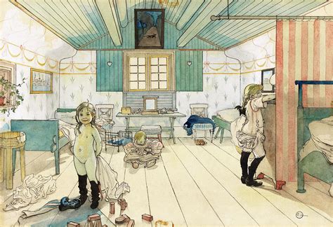 Mammas And The Small Girls Room 1895 Painting By Carl Larsson