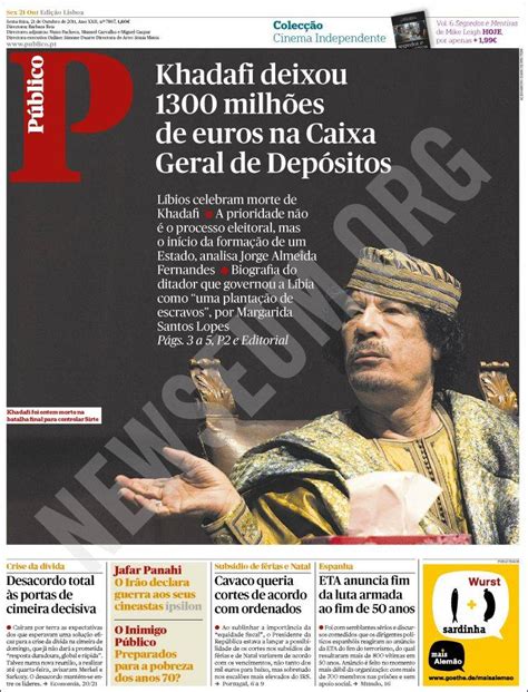 Le Prime Pagine Di Tutto Il Mondo Sulla Morte Di Gheddafi Il Post