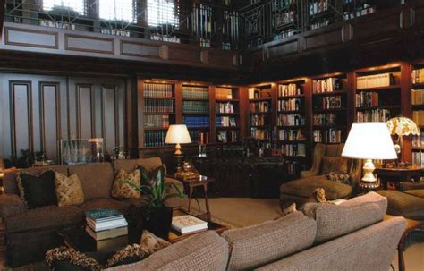 Traditional Study Double Height Home Library Design Home Library