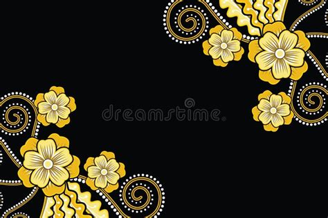 Simple Floral Vector Background Batik Motif Element Stock Vector