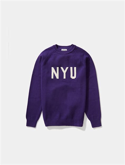 Nyu Letter Sweater Purple Hillflint