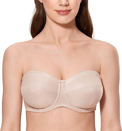 Calvena Women S Non Padded Underwire Support Plus Size Strapless Bra For Large Bust At Amazon