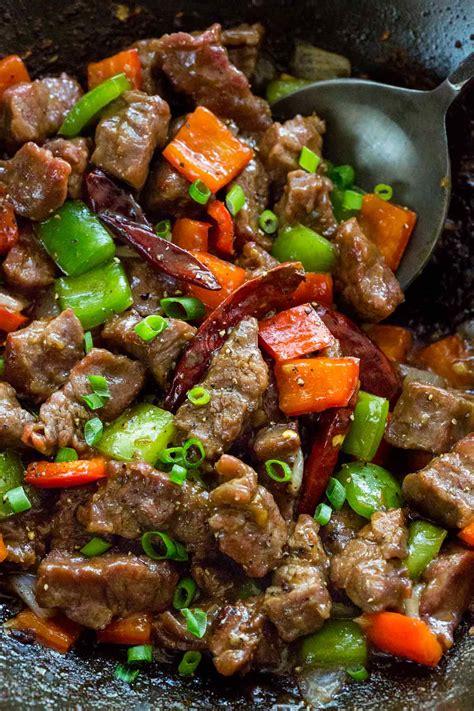 Tender flank steak fried and tossed in a thick asian inspired sauce. Mongolian Beef Recipe - Jessica Gavin