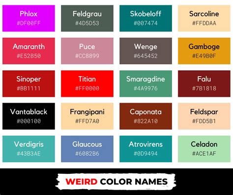 24 Weird Color Names Youve Never Heard Of 2024