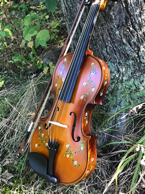 Custom Painted Violin Or Viola Daisy Vine Design Etsy