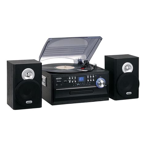 Jensen Shelf Stereo System With Turntable Cd Amfm Radio And Cassette