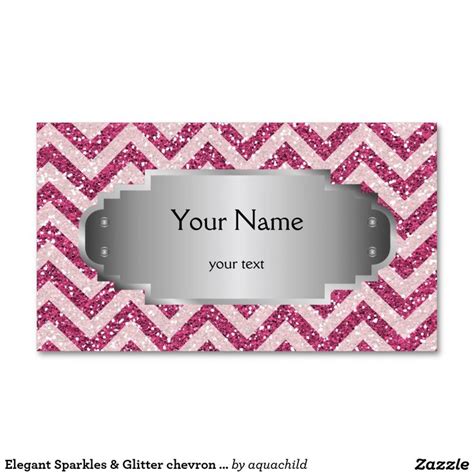 elegant sparkles and glitter chevron businesscard double sided standard business cards pack of