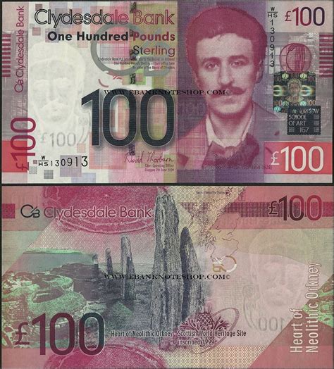 Последние твиты от centennial bank (@my100bank). Ebanknoteshop. Scotland,P229M,100 Pounds,2009,Clydesdale
