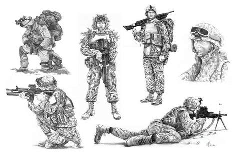 Pencil Drawing Soldiers By Murphy Elliott Soldier Drawing Military