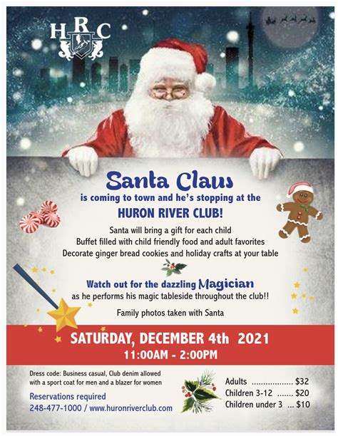 Hrc Childrens Santa Brunch Huron River Club
