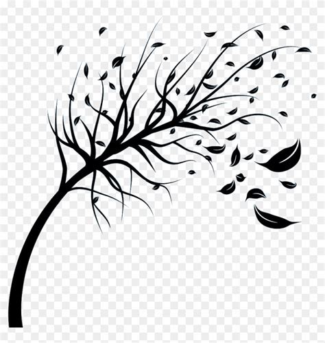 Wind Blowing Leaves Off Tree Stock Vector Illustration Of Windy