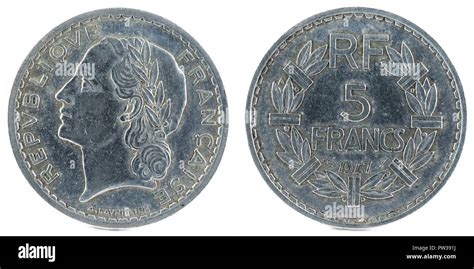 Old French Coin 5 Francs 1947 Stock Photo Alamy