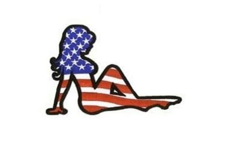 American Flag Mudflap Girl 4 7 8 X 3 3 8 Iron On Patch 363 J21 Ebay