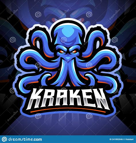 Kraken Octopus Esport Mascot Logo Design Stock Vector Illustration Of