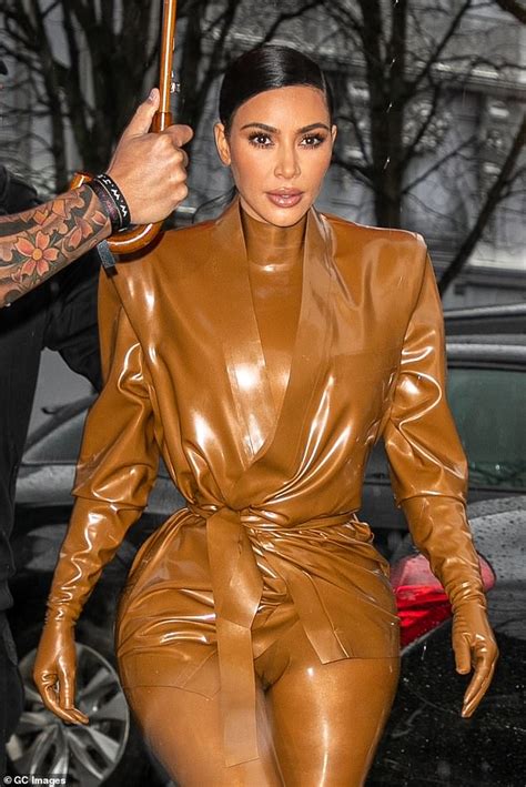 Kim Kardashian Steps Out In Her Third Balmain Latex Outfit For The Day