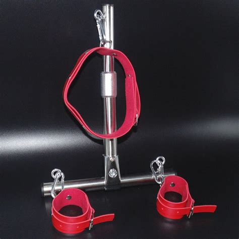 Stainless Steel Frame Leather Neck Collar And Hand Restraint Wrist