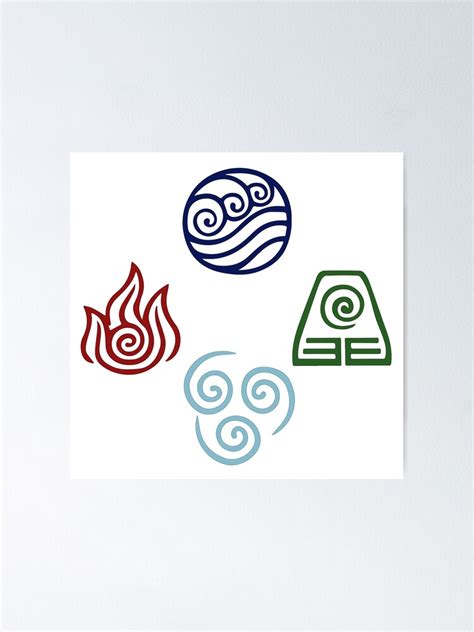 Avatar Four Elements Poster For Sale By Daljo Redbubble