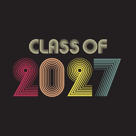 Class Of 2027 Vintage Style Lettering Vector Illustration Template