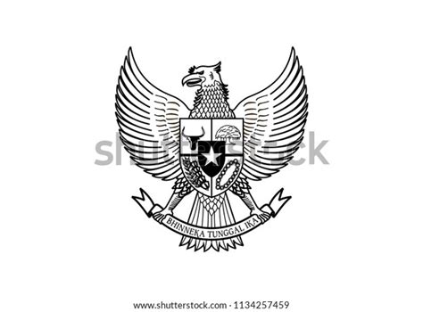 Logo Pancasila Indonesia Black White Stock Illustration 1134257459