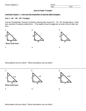 Special Right Triangles Fully Explained W Examples Doc Template Pdffiller