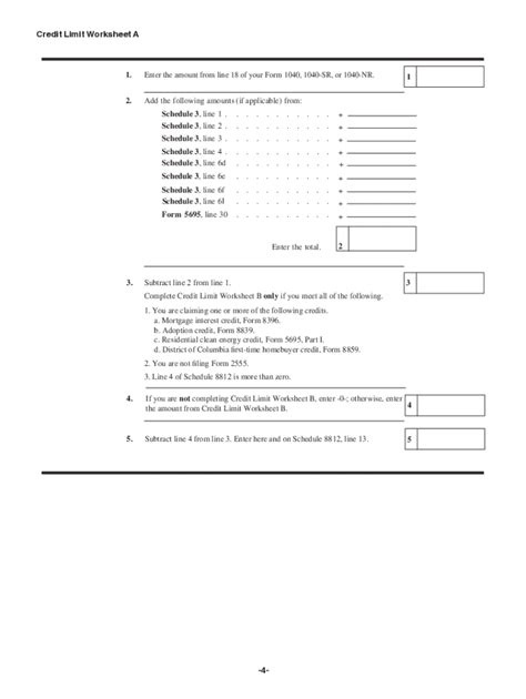 2022 Form 8812 Line 5 Worksheet