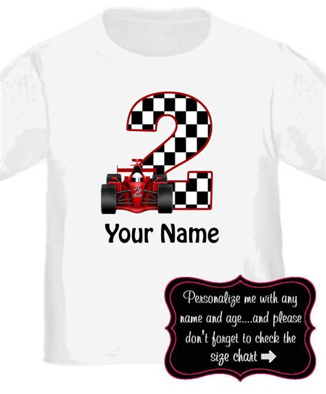 Race Car Personalized Birthday Shirt Any Age Etsy