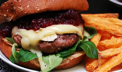 Infused Recipes Brie Cranberry Turkey Burger With Fresh Rosemary