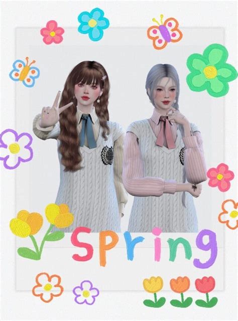 Sims 4 Spring Hair Jino Outfit Eunosims Pose1 Sims 4 Sims 4 Mods