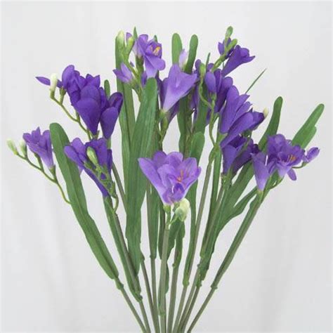 silk freesias bunch purple 50cm artificial flowers