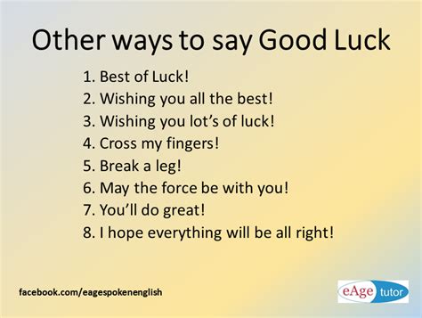 Wish You Good Luck Try These Words Instead Of Good Luck ‪ ‎words‬ ‪ ‎goodluck‬ Eagetutor